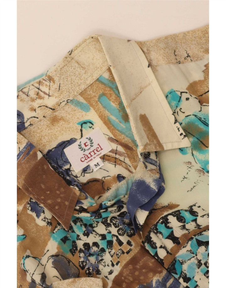 Carrel Camisa masculina de manga curta com estampa abstrata média multicolorida