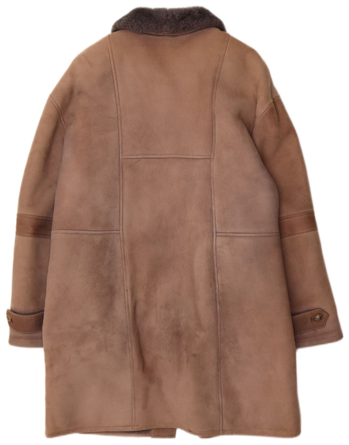 Casaco de shearling feminino VINTAGE IT 46 grande bege