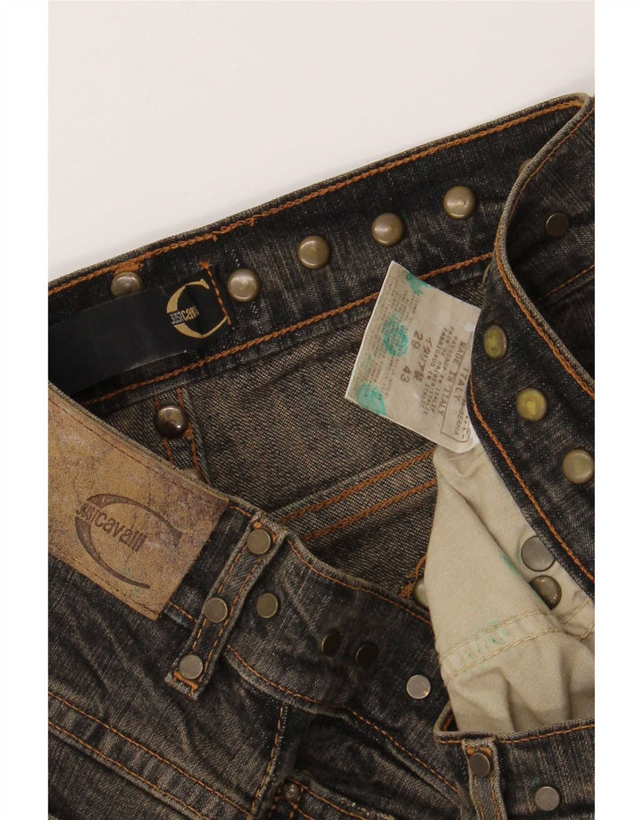 Calça jeans feminina Just Cavalli W29 L27 algodão marrom