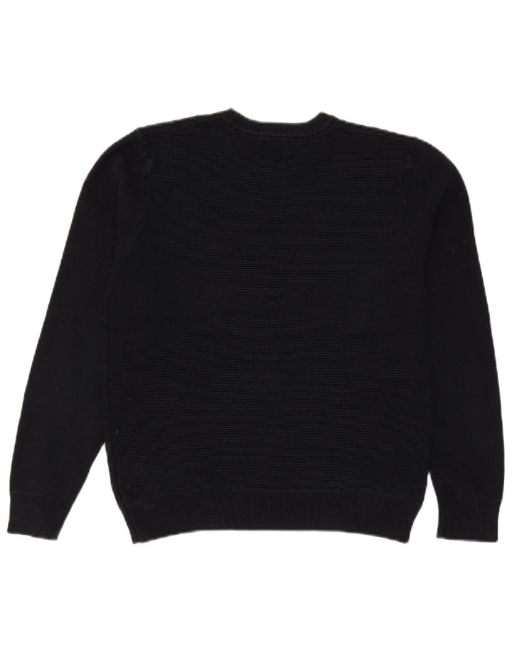 Suéter feminino Zara com gola redonda, Reino Unido 14, azul marinho médio
