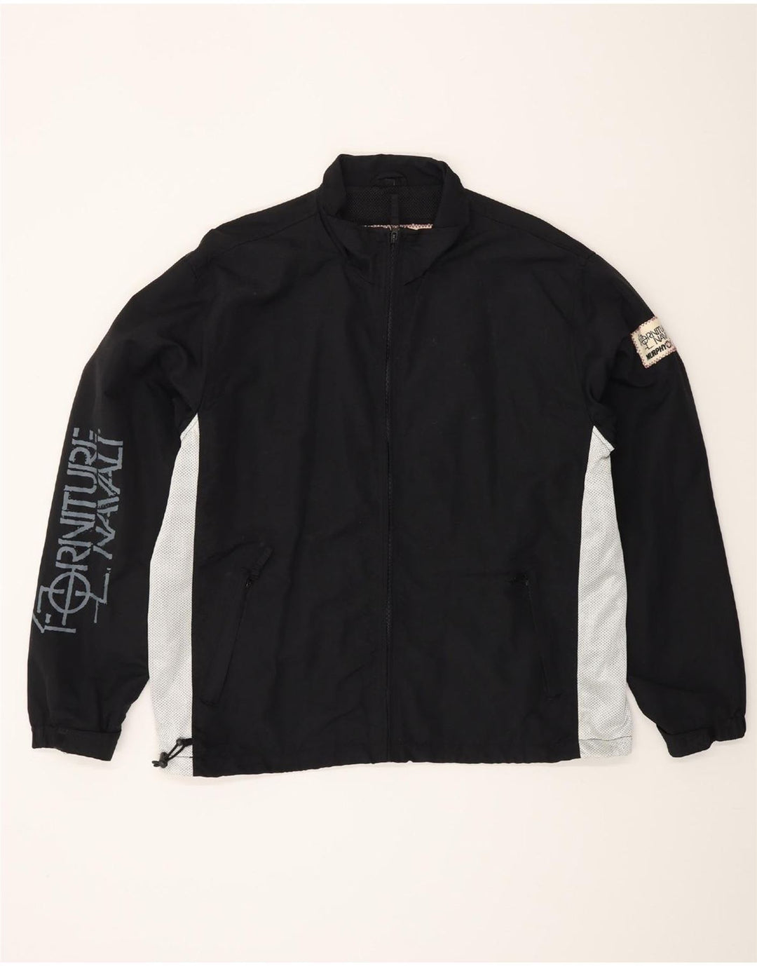 MURPHY & NYE Jaqueta masculina de agasalho gráfico grande bloco colorido preto