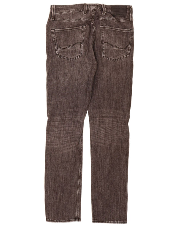 Jeans masculinos Jack & Jones desgastados slim W31 L34 algodão cinza