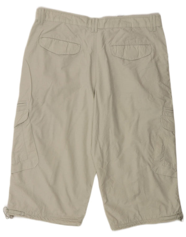 Bermuda cargo masculina Marks & Spencer W36 grande algodão bege