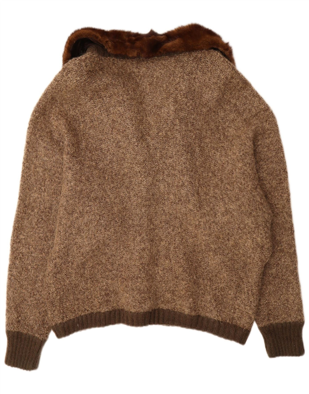 Suéter cardigã feminino VINTAGE UK 18 XL marrom