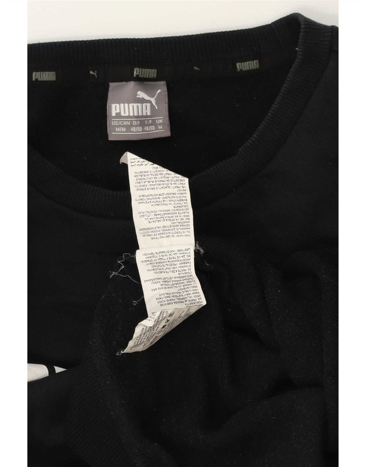 Puma Mens Graphic Moletom Jumper Médio Algodão Preto