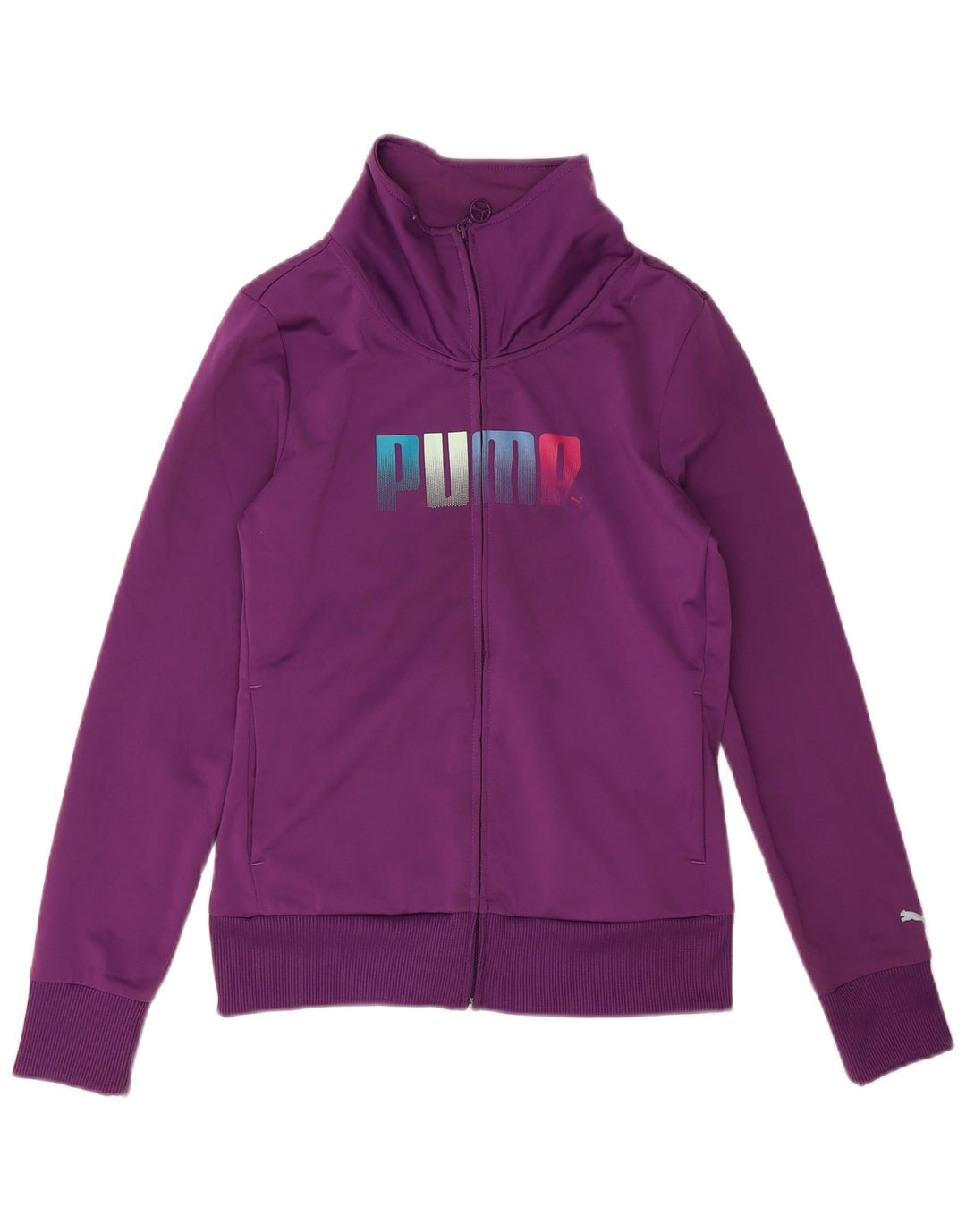 Puma Womens Graphic Tracksuit Top Jacket UK 12 Médio Roxo Poliéster