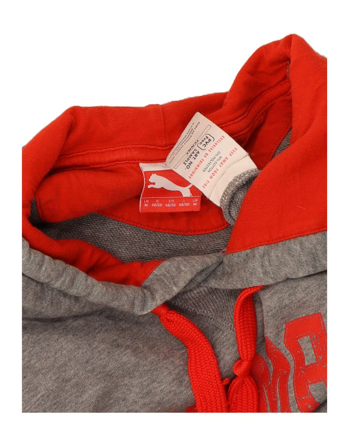 PUMA Mens Germany Graphic Hoodie Jumper Medium Grey Cotton Vintage Puma and Second-Hand Puma from Messina Hembry 