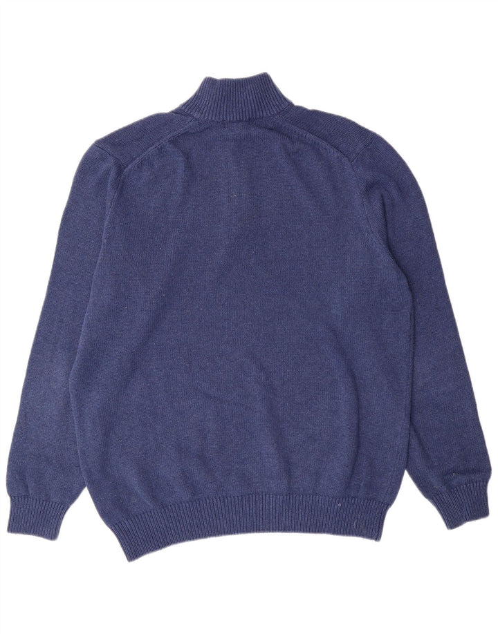 ASSN POLO DOS EUA. Suéter masculino com zíper e gola alta XL algodão azul