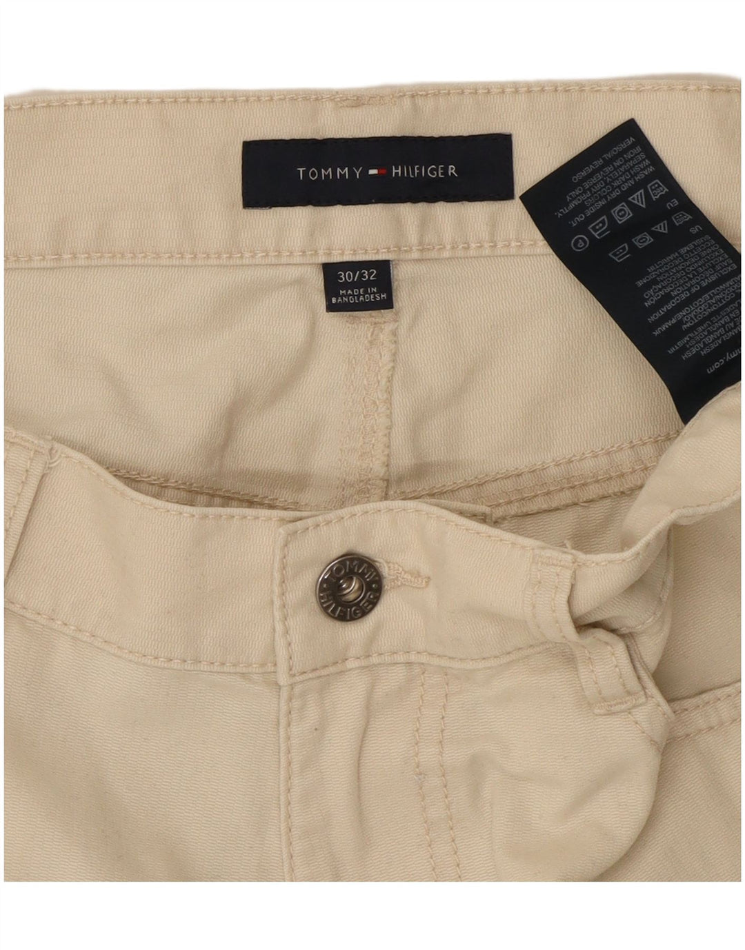 Calça casual masculina TOMMY HILFIGER W30 L32 algodão branco