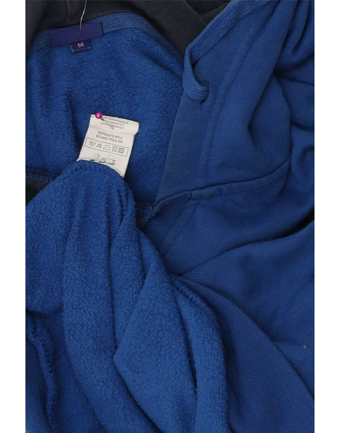 Asics Mens Graphic Hoodie Jumper Médio Azul Algodão