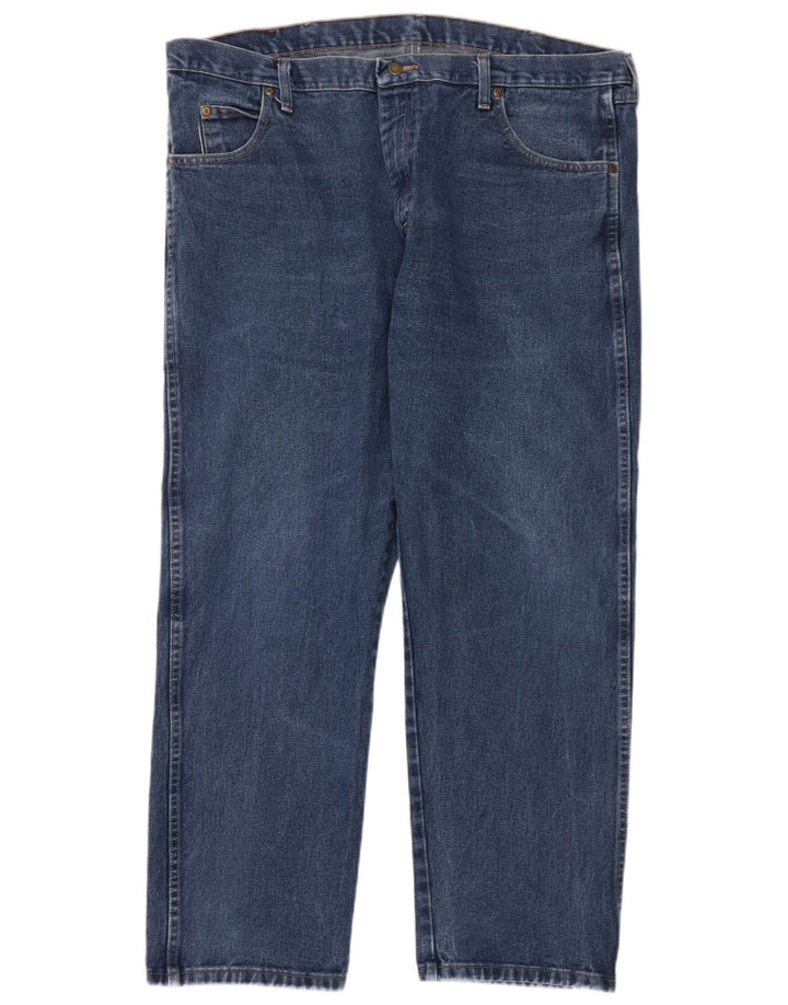 Wrangler Mens Straight Jeans W42 L30 Azul Algodão