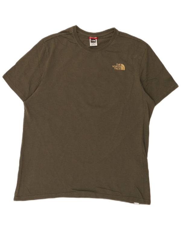 Camiseta gráfica masculina The North Face Top grande de algodão cáqui