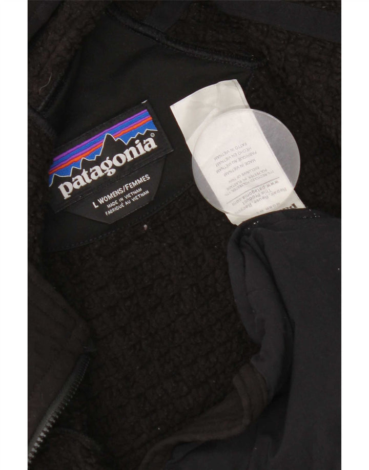 Jaqueta feminina com capuz Patagonia UK 14 grande poliéster preto