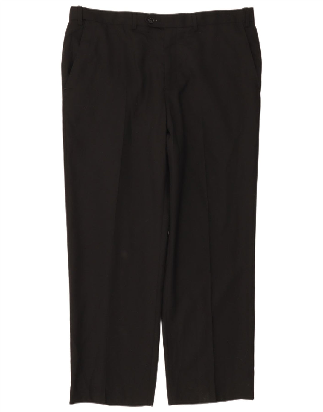 Calça feminina reta regular Marks & Spencer W36 L29 lã preta
