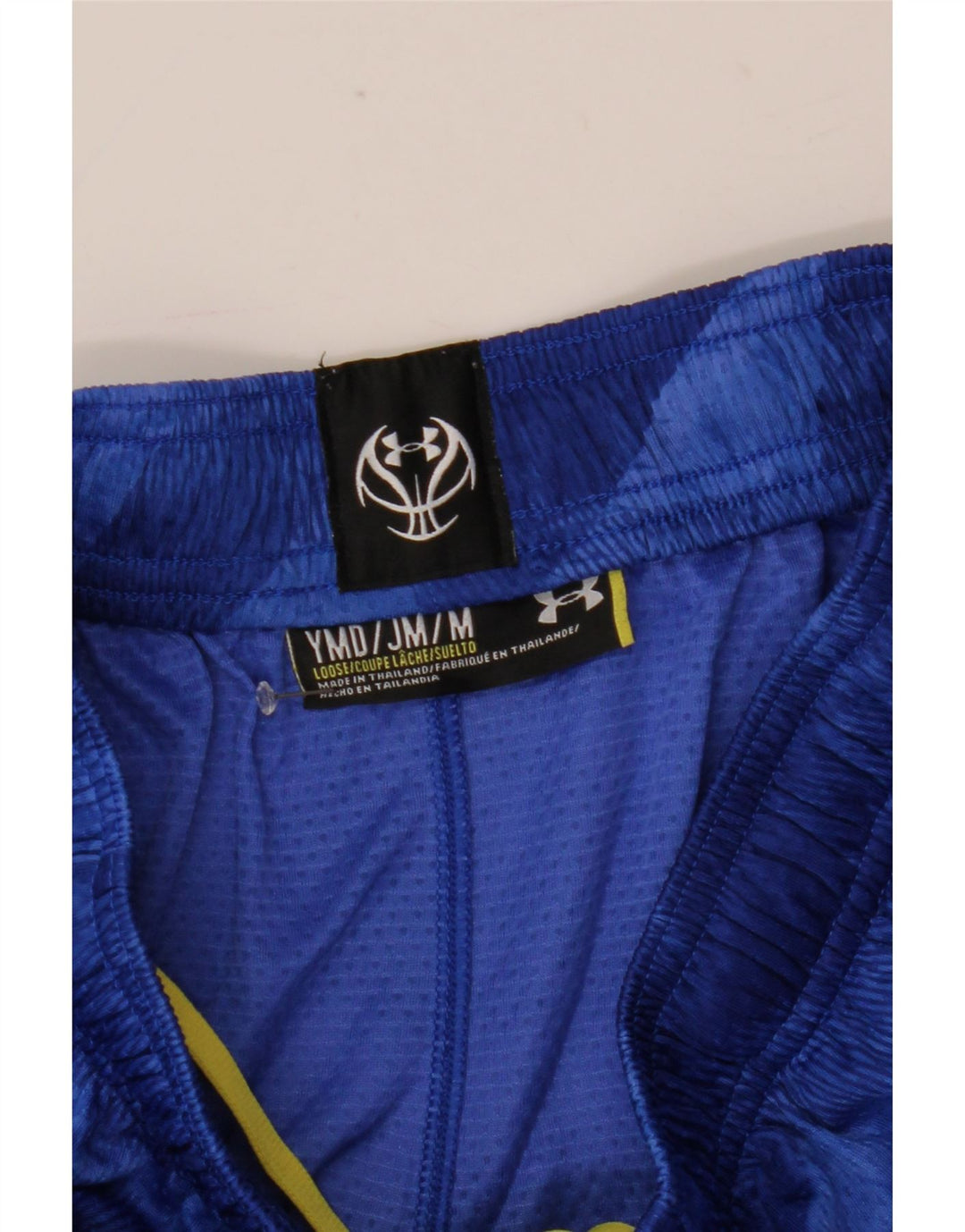 Shorts esportivos masculinos Under Armour 9-10 anos médio azul geométrico