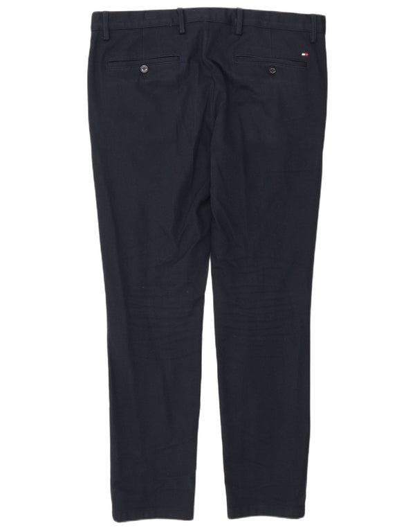 Calça casual slim masculina Tommy Hilfiger W34 L30 algodão azul marinho