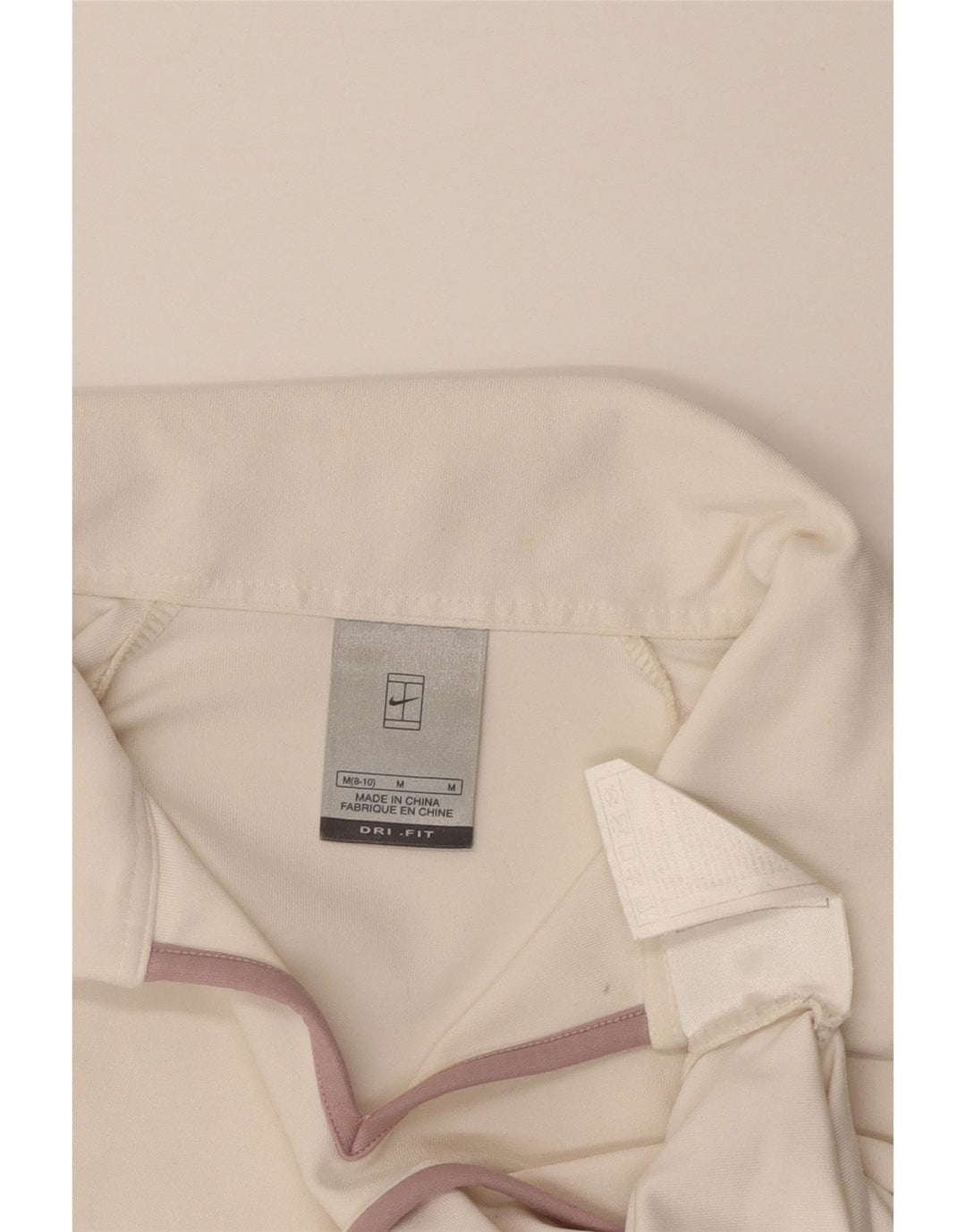 Camisa polo feminina Nike Dri Fit Crop US 8/10 médio branco poliéster