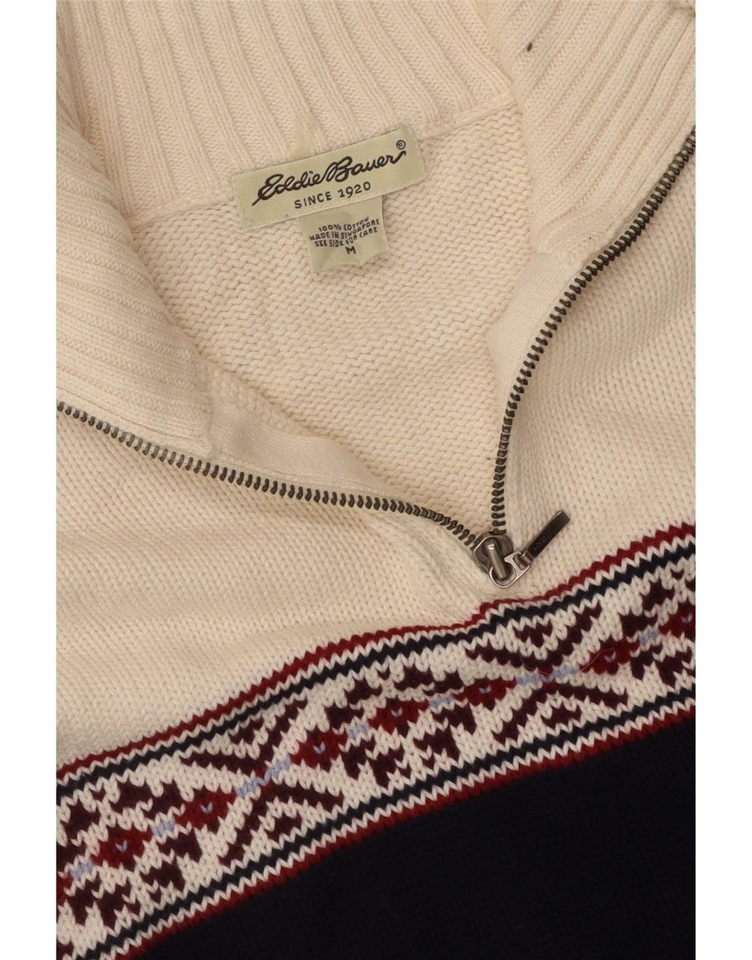 EDDIE BAUER Suéter feminino com gola e zíper Reino Unido 14 Médio Azul Marinho