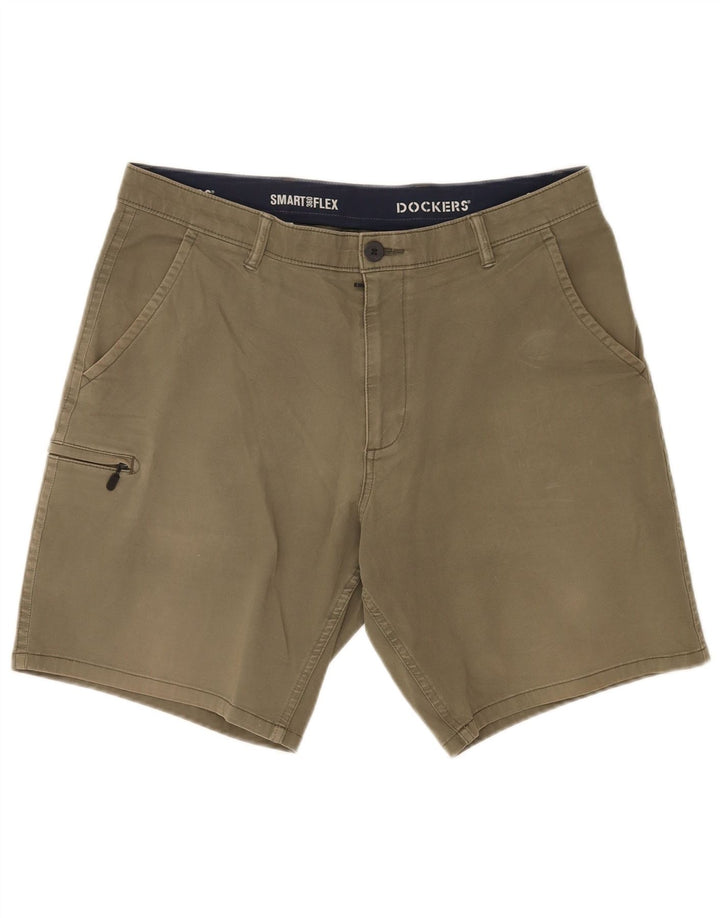 Shorts cargo masculino Dockers W34 grande algodão cáqui