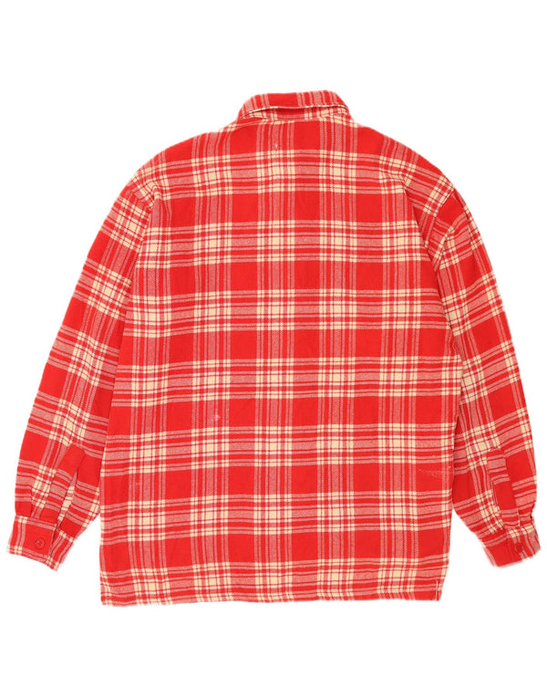 Camiseta masculina Rifle em acrílico xadrez vermelho médio