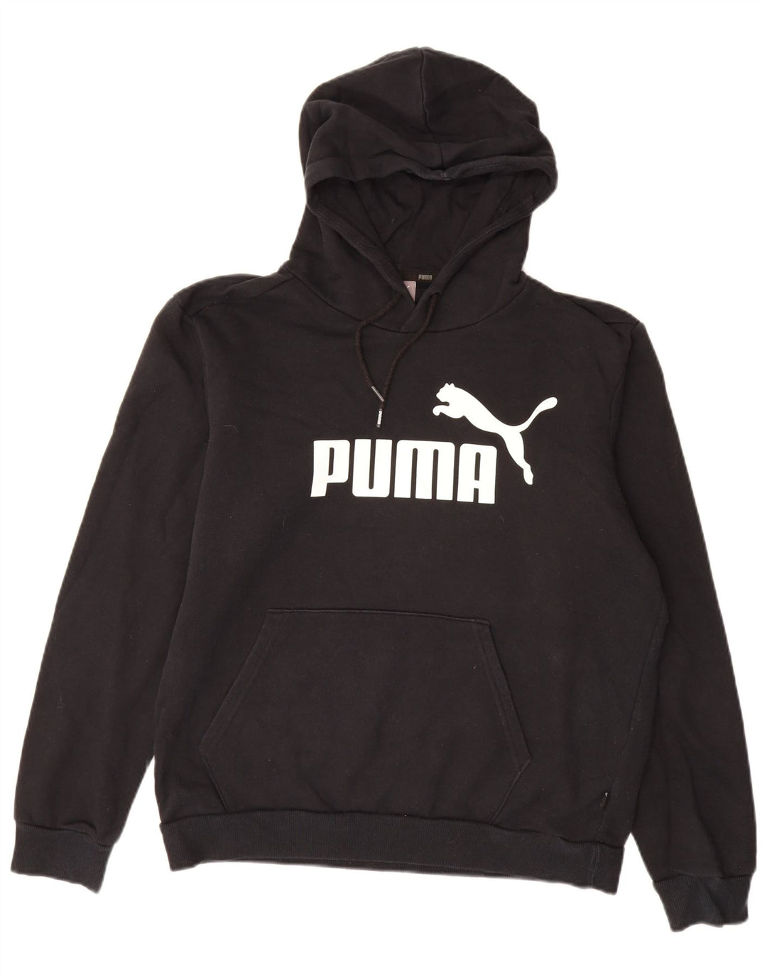 PUMA Mens Graphic Hoodie Jumper Médio Algodão Preto