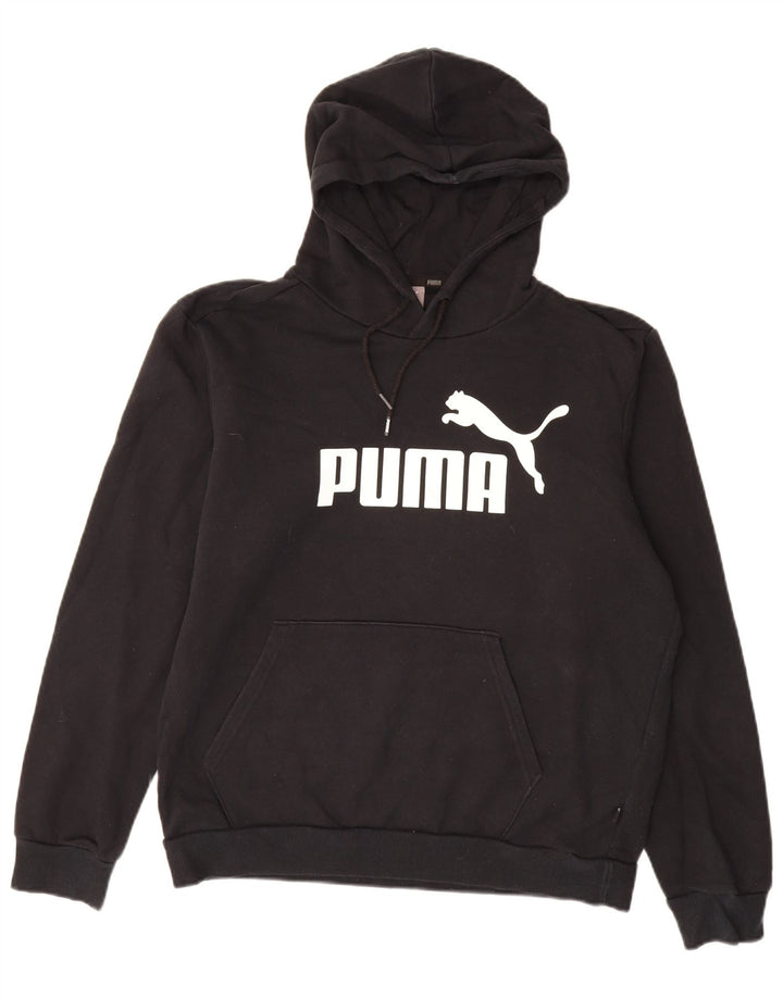PUMA Mens Graphic Hoodie Jumper Médio Algodão Preto