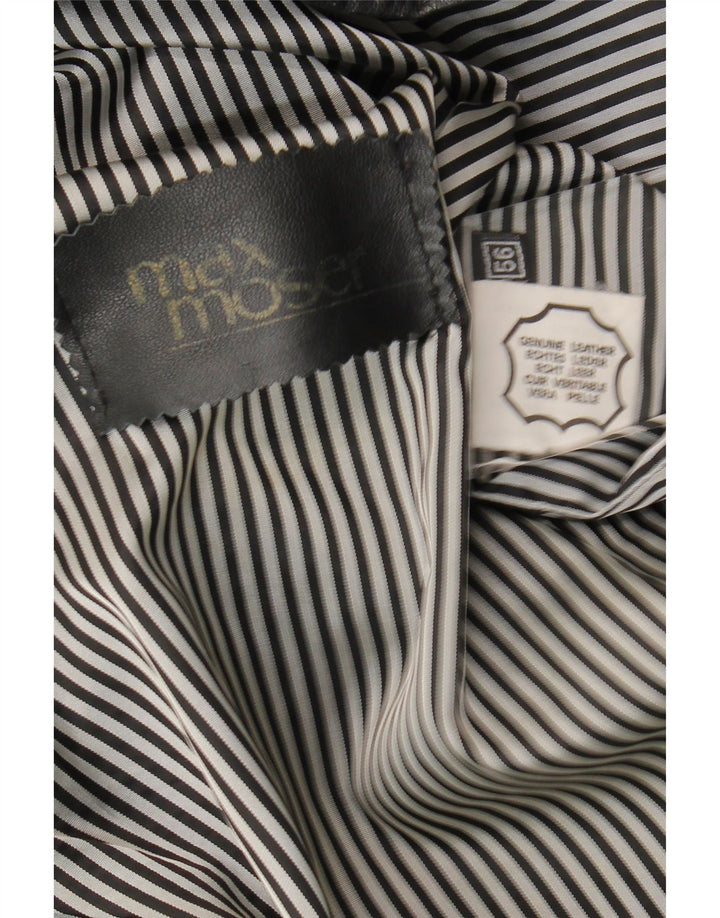 Jaqueta de couro feminina Max Moser EU 56 6XL couro preto