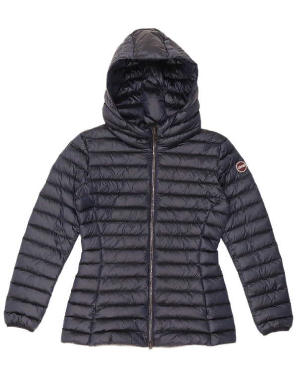 Jaqueta acolchoada feminina com capuz Colmar UK 14 Azul marinho médio
