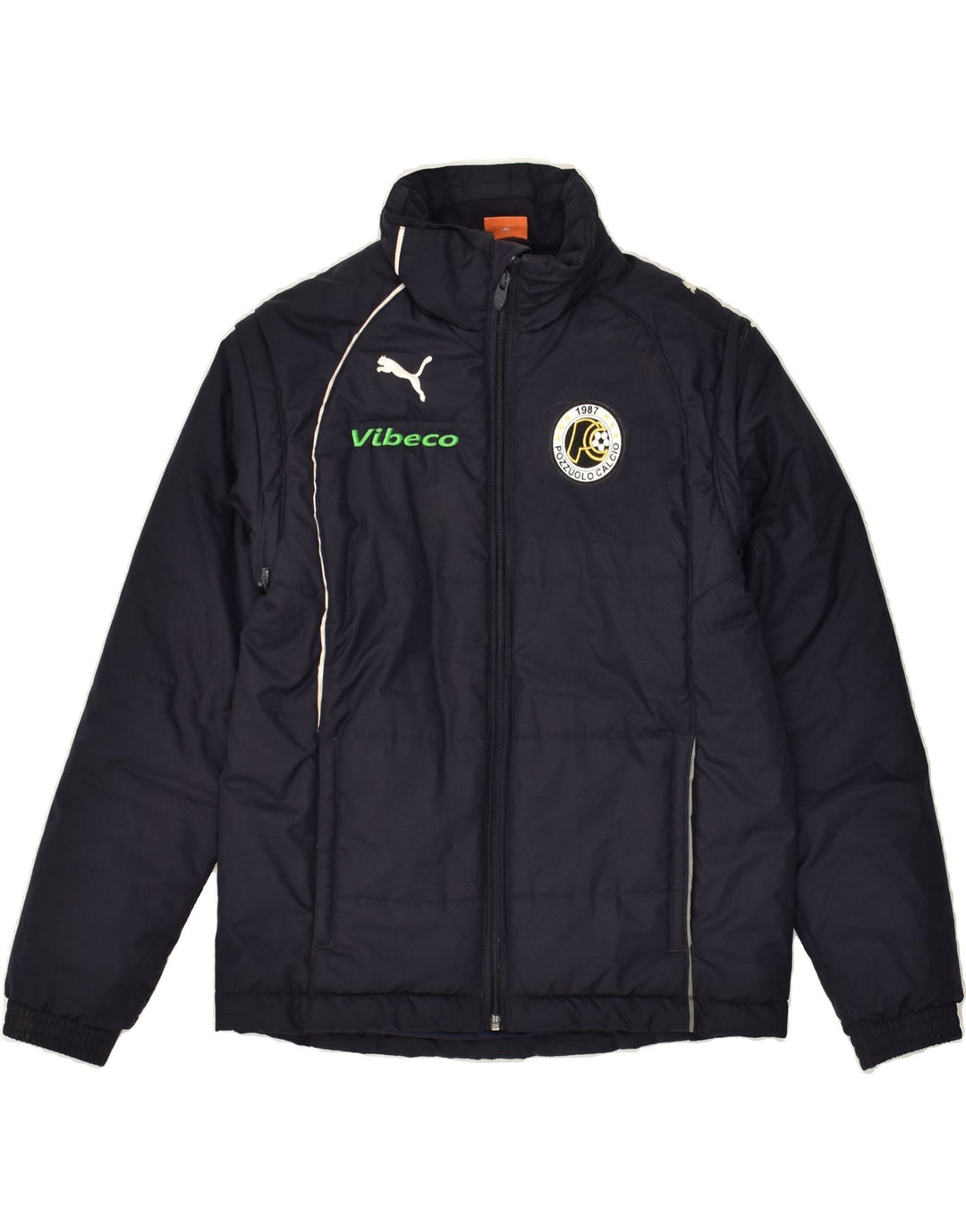 PUMA Boys Padded Jacket 11-12 Years Large Navy Blue | Vintage Puma | Thrift | Second-Hand Puma | Used Clothing | Messina Hembry 