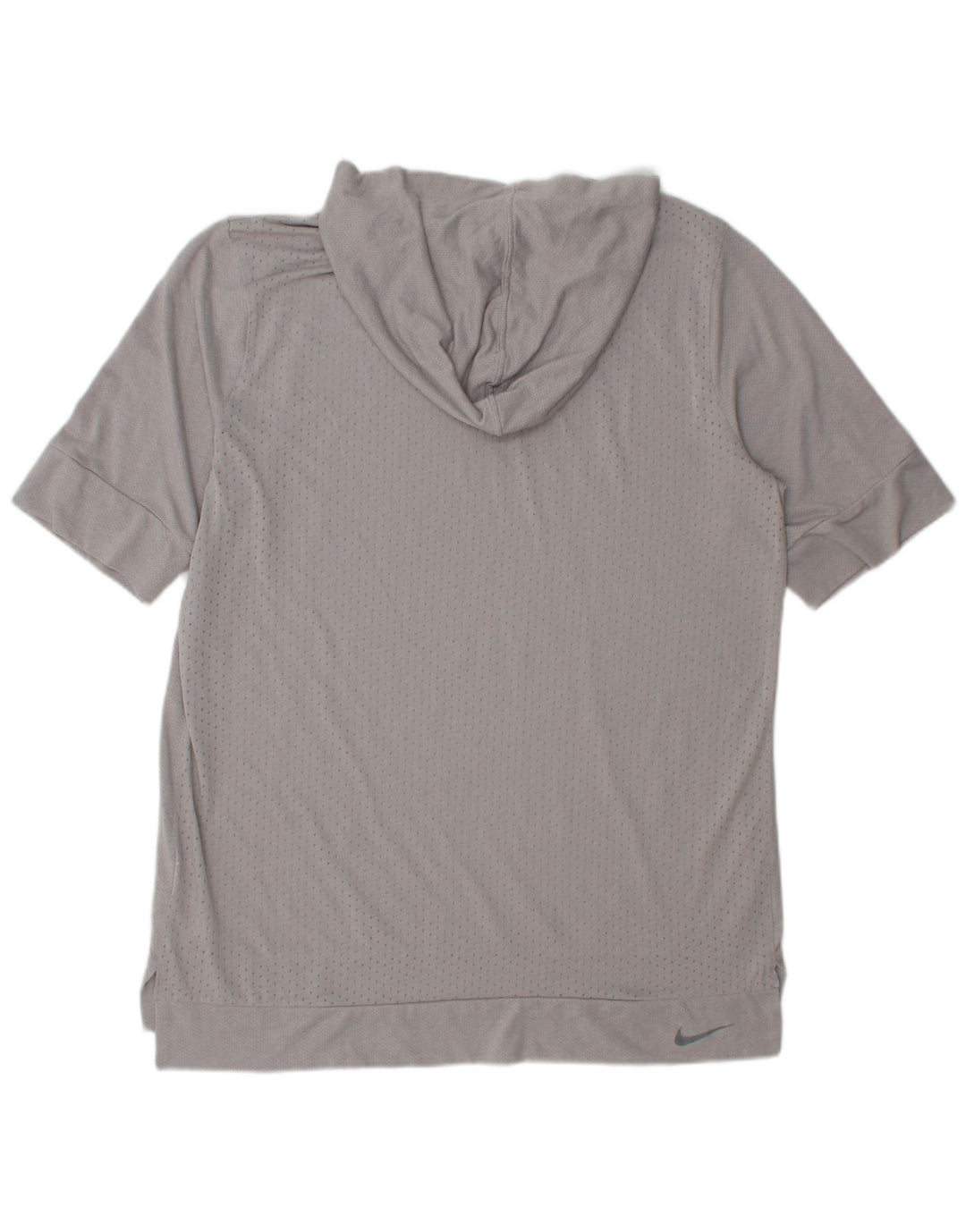 Camiseta Nike masculina Dri Fit com capuz Top cinza médio poliéster
