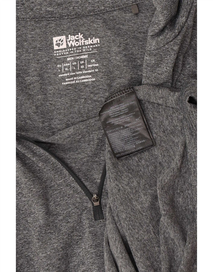 Macacão masculino Jack Wolfskin com zíper e gola alta Reino Unido 42 grande cinza