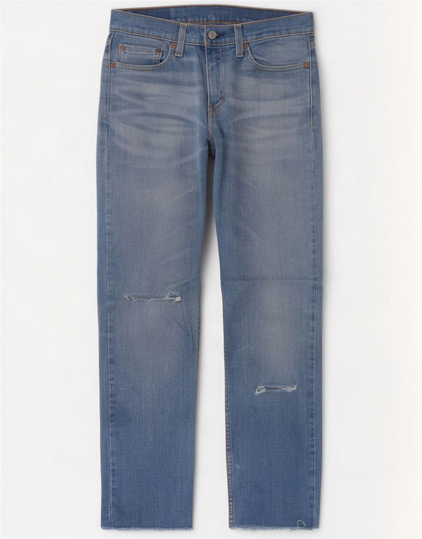 Calça jeans feminina Levi's 514 Distressed Straight W28 L30 Azul