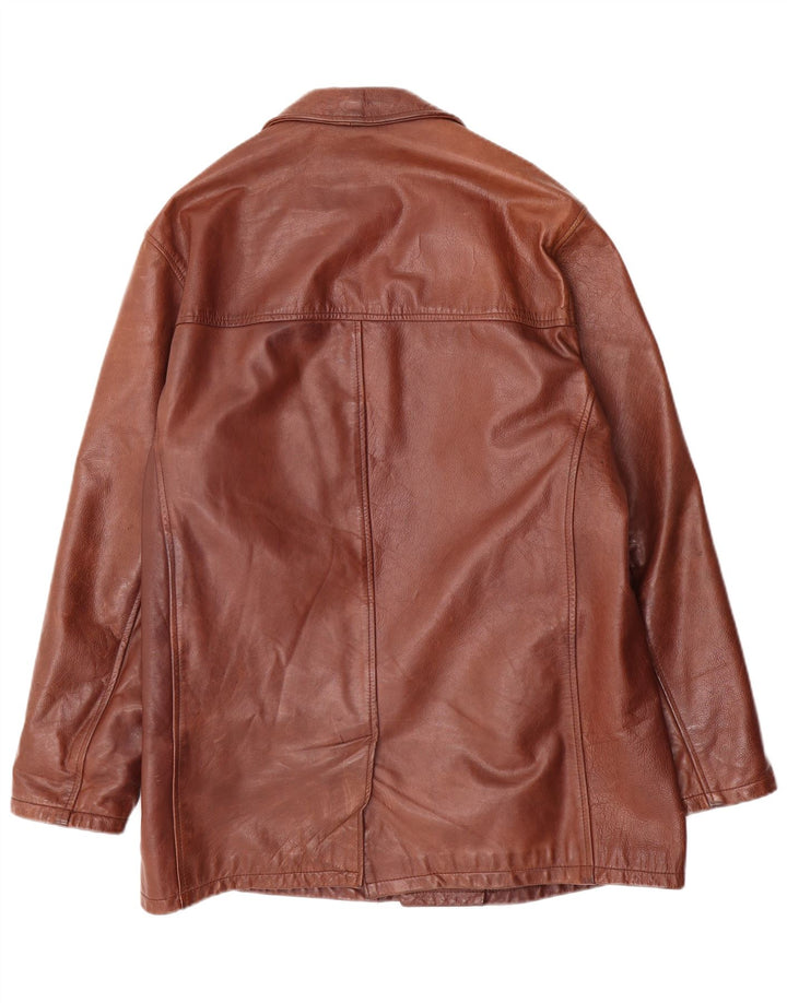 Jaqueta de couro masculina vintage UK 38 couro marrom médio