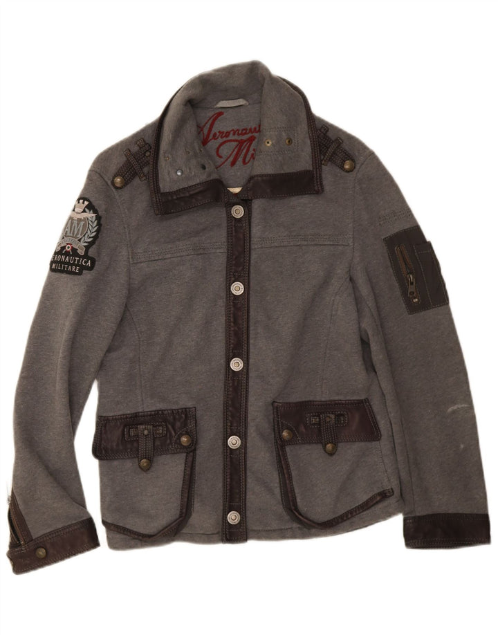 Jaqueta utilitária feminina Aeronautica Militare IT 44 cinza médio colorblock