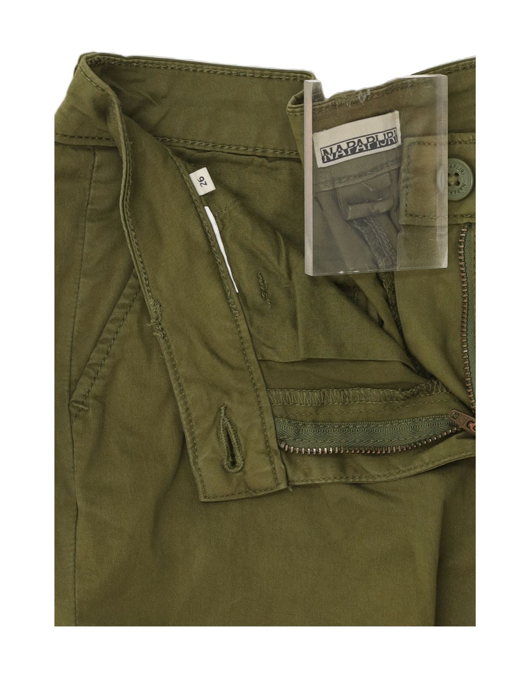 NAPAPIJRI Womens Slim Chino Trousers W26 L27 Khaki Vintage Napapijri and Second-Hand Napapijri from Messina Hembry 