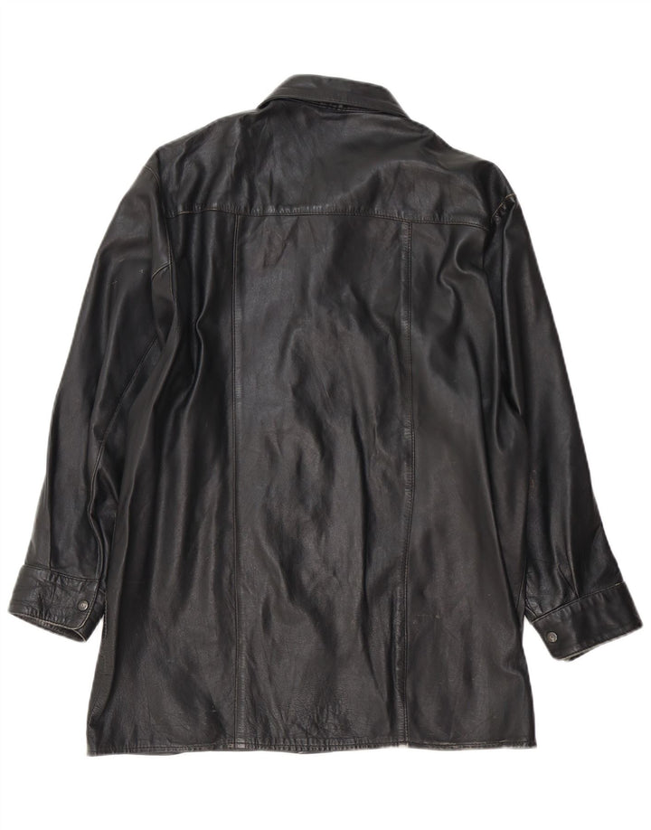 Jaqueta de couro masculina vintage UK 38 média preta