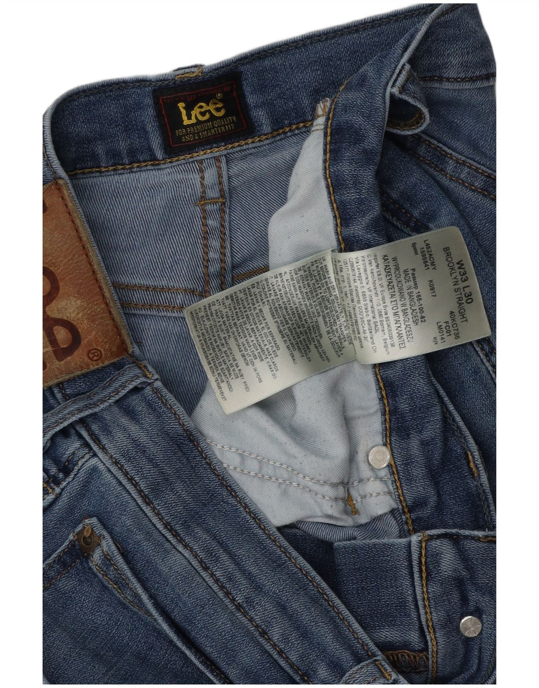 Lee Mens Brooklyn Straight Straight Jeans W33 L30 Azul
