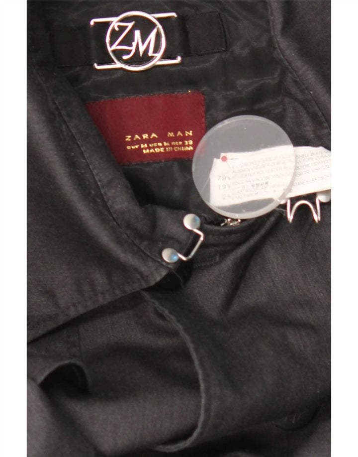 Jaqueta bomber masculina Zara com peito duplo UK 38 poliéster cinza médio