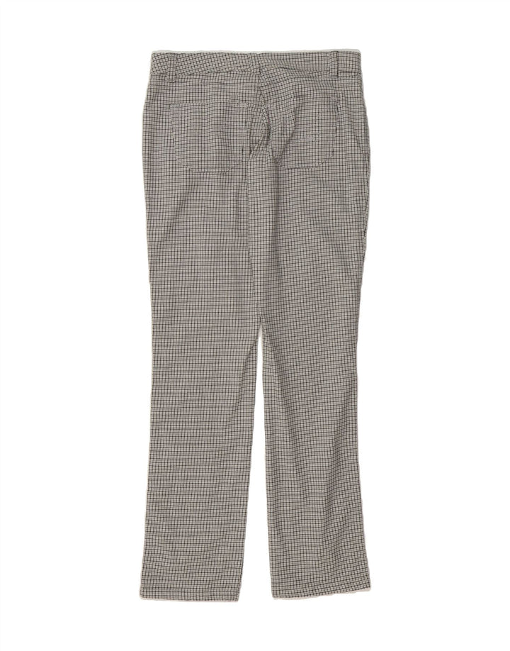 JECKERSON Womens Straight Casual Trousers W33 L33  Grey Houndstooth Cotton Vintage Jeckerson and Second-Hand Jeckerson from Messina Hembry 