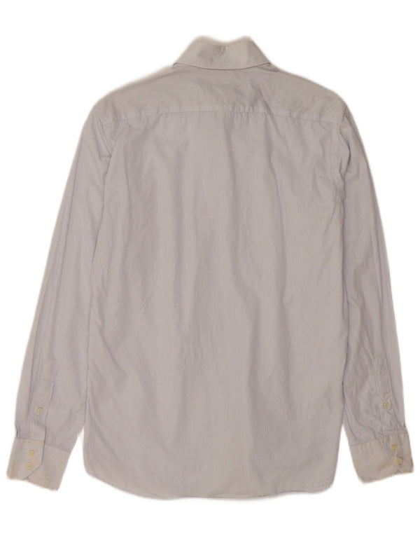 Camisa masculina casual Massimo Dutti de algodão listrado azul médio