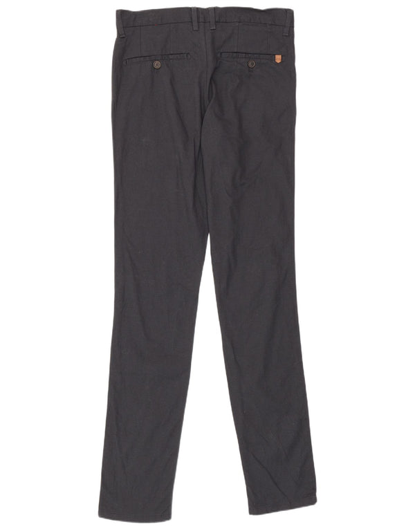 Zara Mens Slim Calça Casual EU 38 Pequeno W30 L34 Azul Marinho Algodão