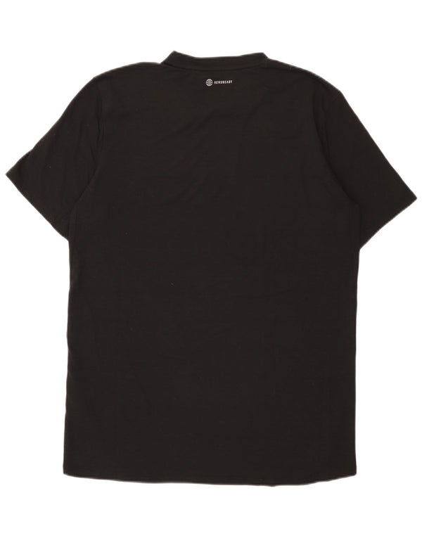 Adidas Mens Camiseta Top Médio Poliéster Preto