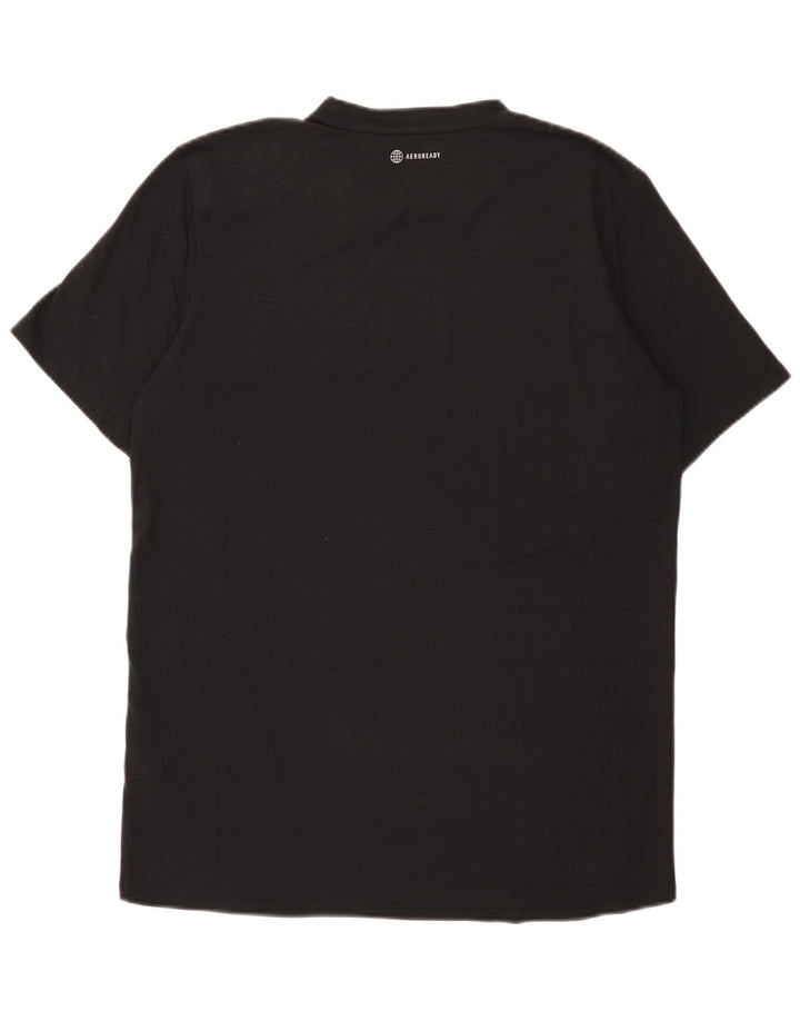 Adidas Mens Camiseta Top Médio Poliéster Preto
