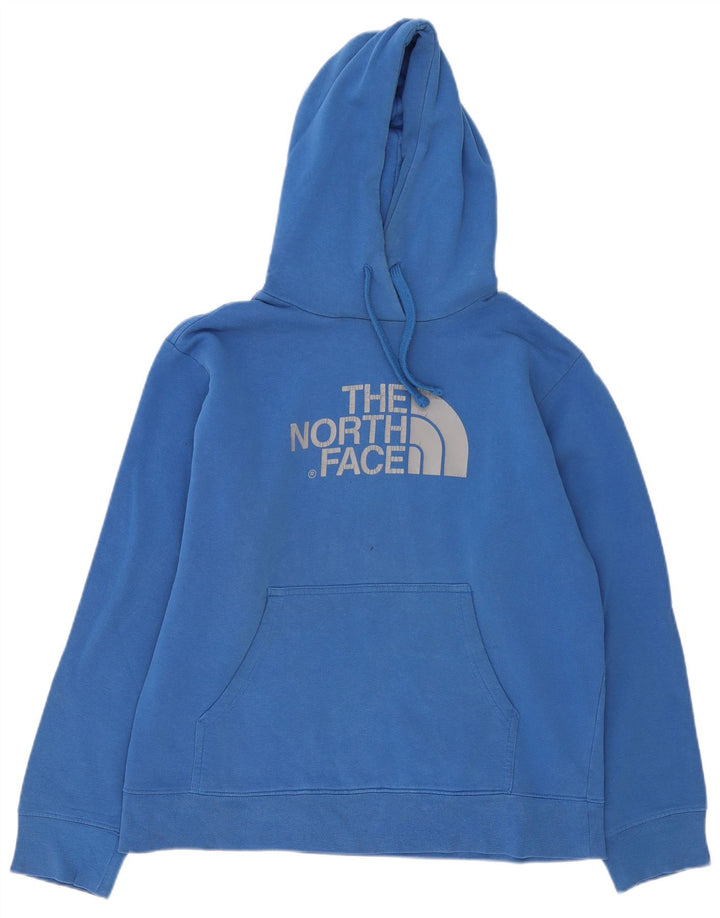 Suéter com capuz gráfico masculino The North Face algodão azul médio