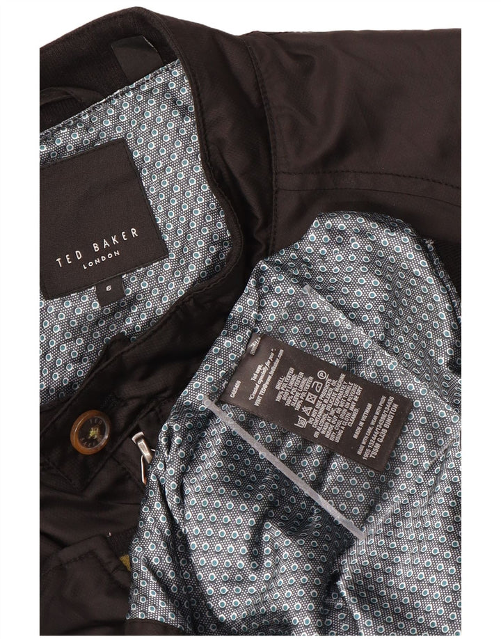 Jaqueta bomber masculina Ted Baker tamanho 6 2XL poliéster preto