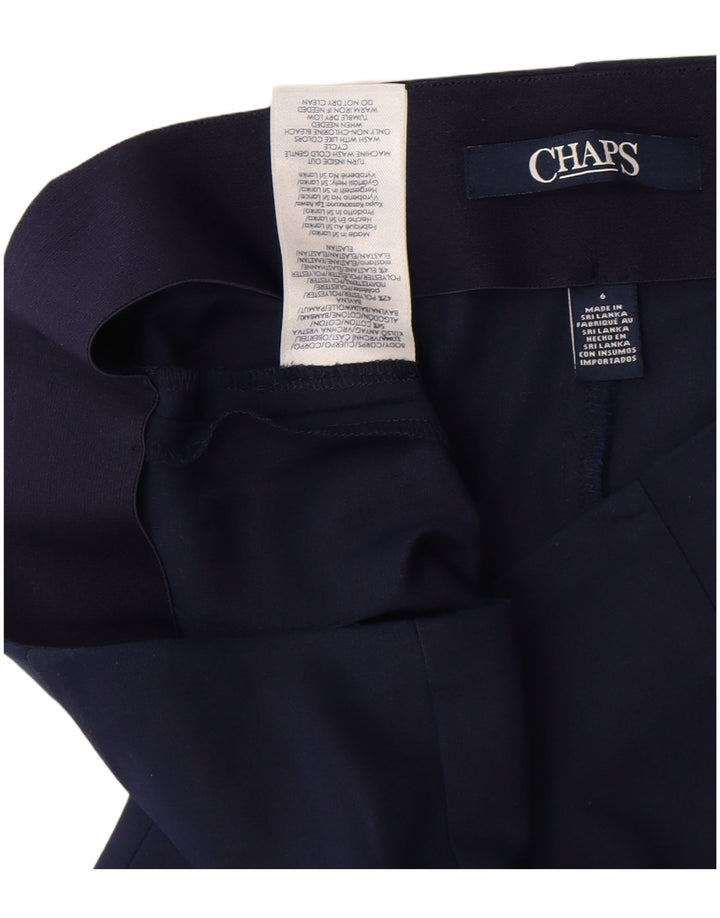Calça feminina Capri US 6 médio W27 L21 poliéster azul marinho