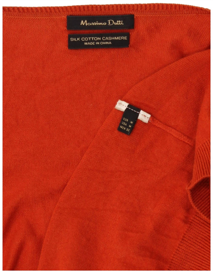 Suéter cardigan aberto assimétrico feminino Massimo Dutti Reino Unido 14 médio laranja