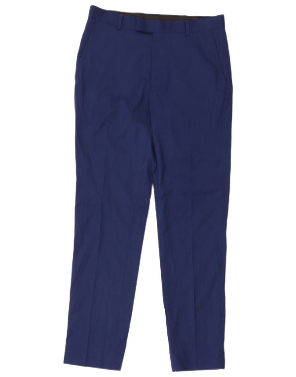 Calça masculina Marks & Spencer Slim Suit W30 L29 azul marinho viscose