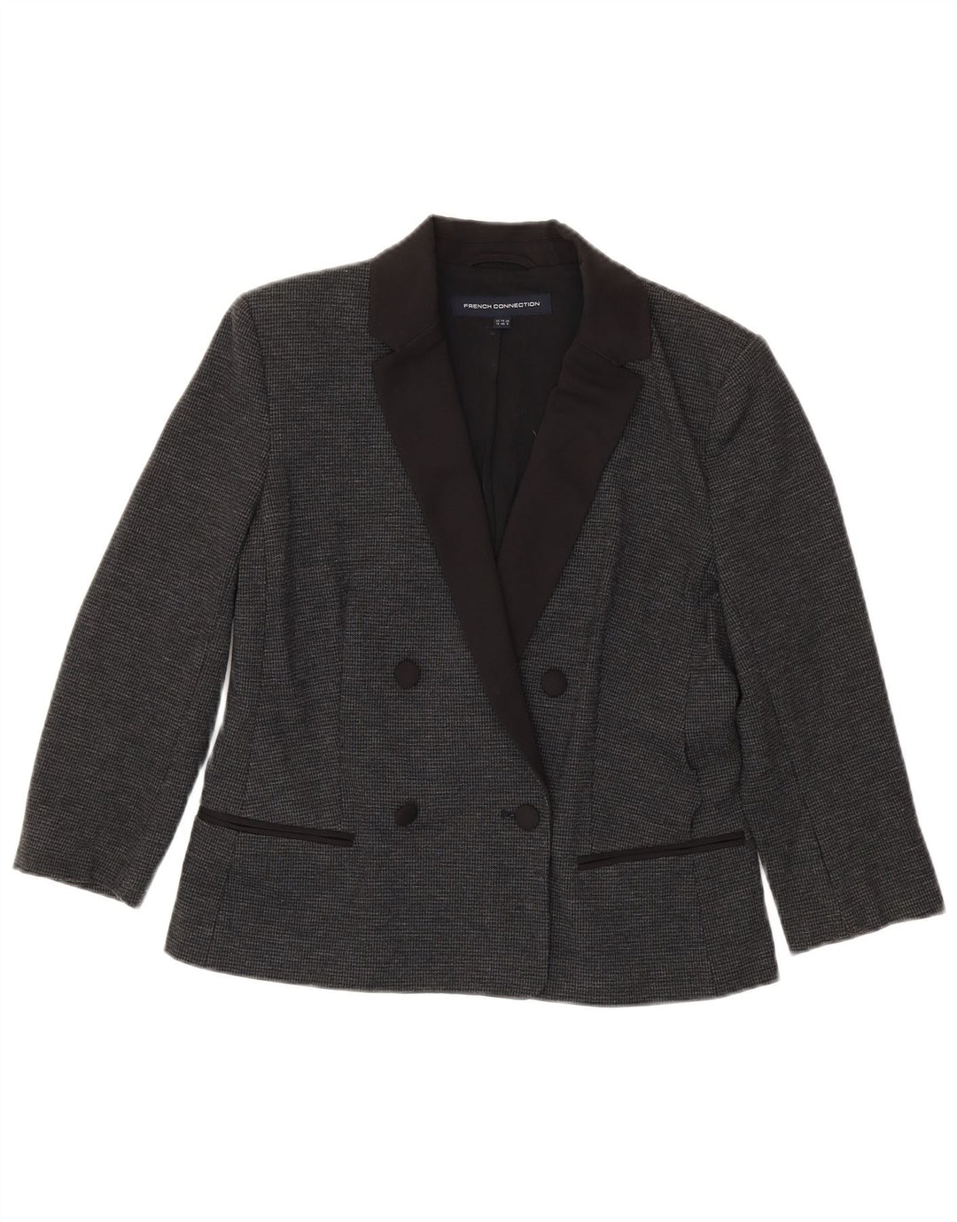 Jaqueta Blazer Feminina French Connection UK 12 Cinza Médio Houndstooth
