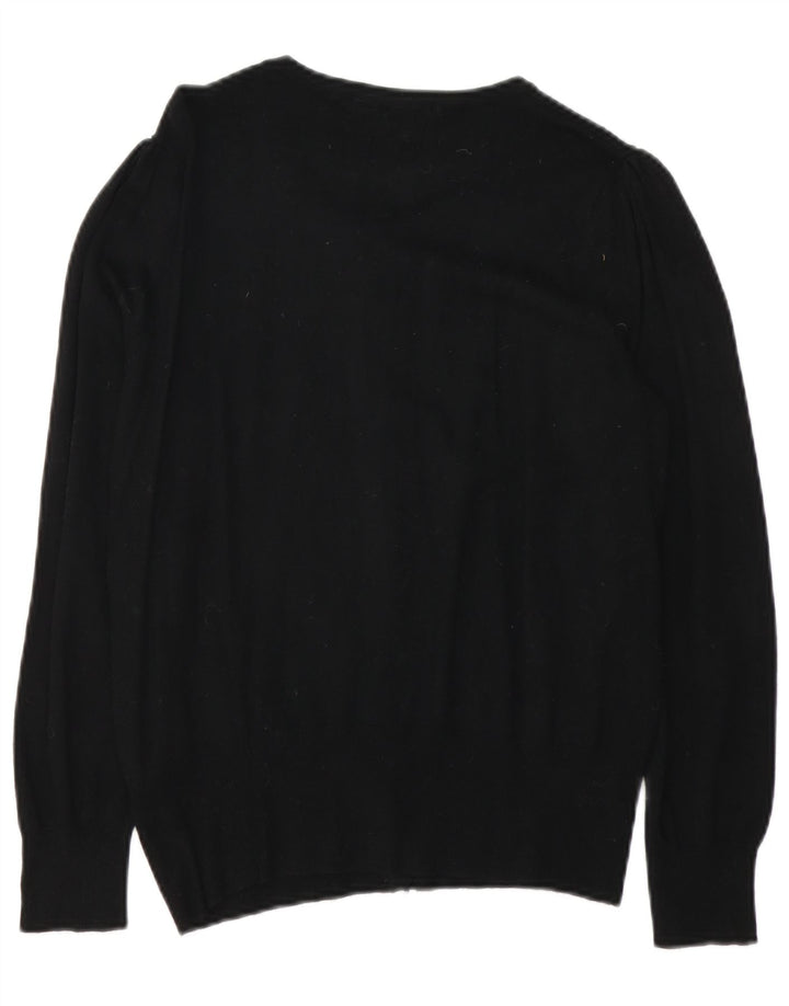 Suéter cardigã feminino Marks & Spencer Reino Unido 12 viscose preta média